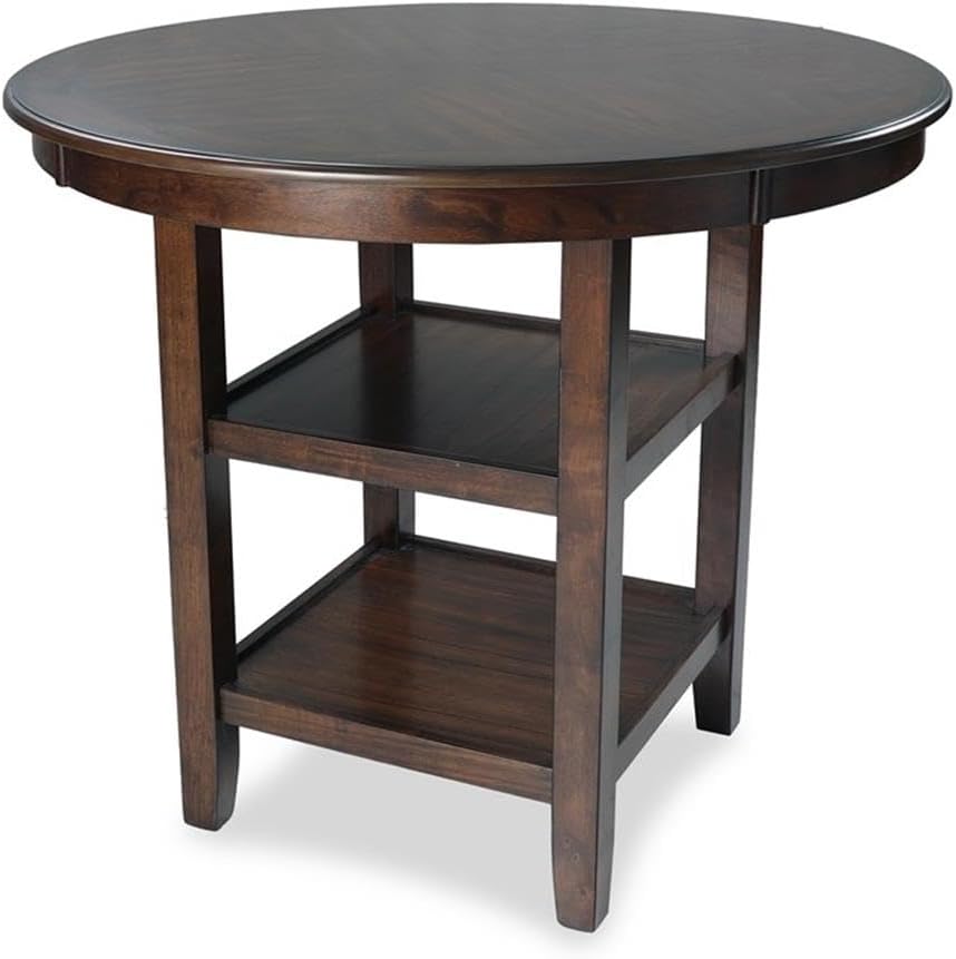 5-Piece Counter Height Dining Set with Table and 4 Chairs, Cherry Brown Kitchen and Dining Room Furniture Collection