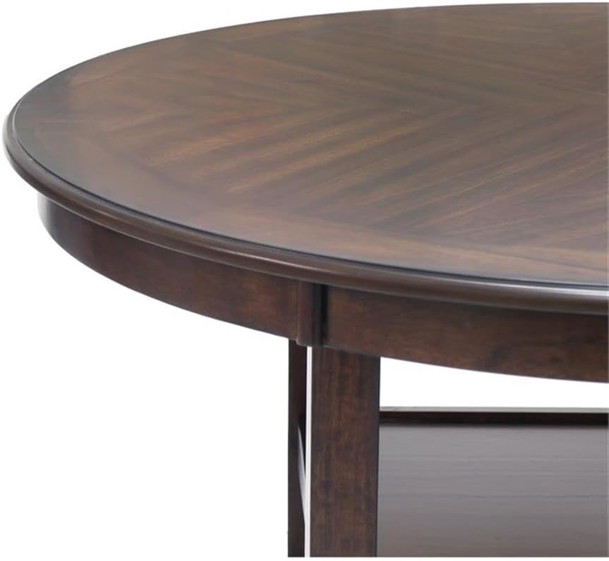 5-Piece Counter Height Dining Set with Table and 4 Chairs, Cherry Brown Kitchen and Dining Room Furniture Collection