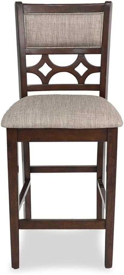 5-Piece Counter Height Dining Set with Table and 4 Chairs, Cherry Brown Kitchen and Dining Room Furniture Collection