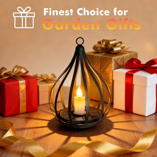 2-Pack Solar Lantern Outdoor Hanging Lights with Flickering Candle Effect, Waterproof Garden Lanterns for Patio, Yard, Porch, Pathway and Landscape Décor