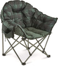 Oversized Folding Camping Chair with Padded Seat, Heavy Duty Portable Outdoor Chair with 500 lb Capacity for Camping, Tailgating, Fishing and Backyard Relaxation
