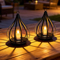 2-Pack Solar Lantern Outdoor Hanging Lights with Flickering Candle Effect, Waterproof Garden Lanterns for Patio, Yard, Porch, Pathway and Landscape Décor