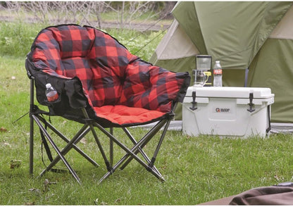 Oversized Folding Camping Chair with Padded Seat, Heavy Duty Portable Outdoor Chair with 500 lb Capacity for Camping, Tailgating, Fishing and Backyard Relaxation