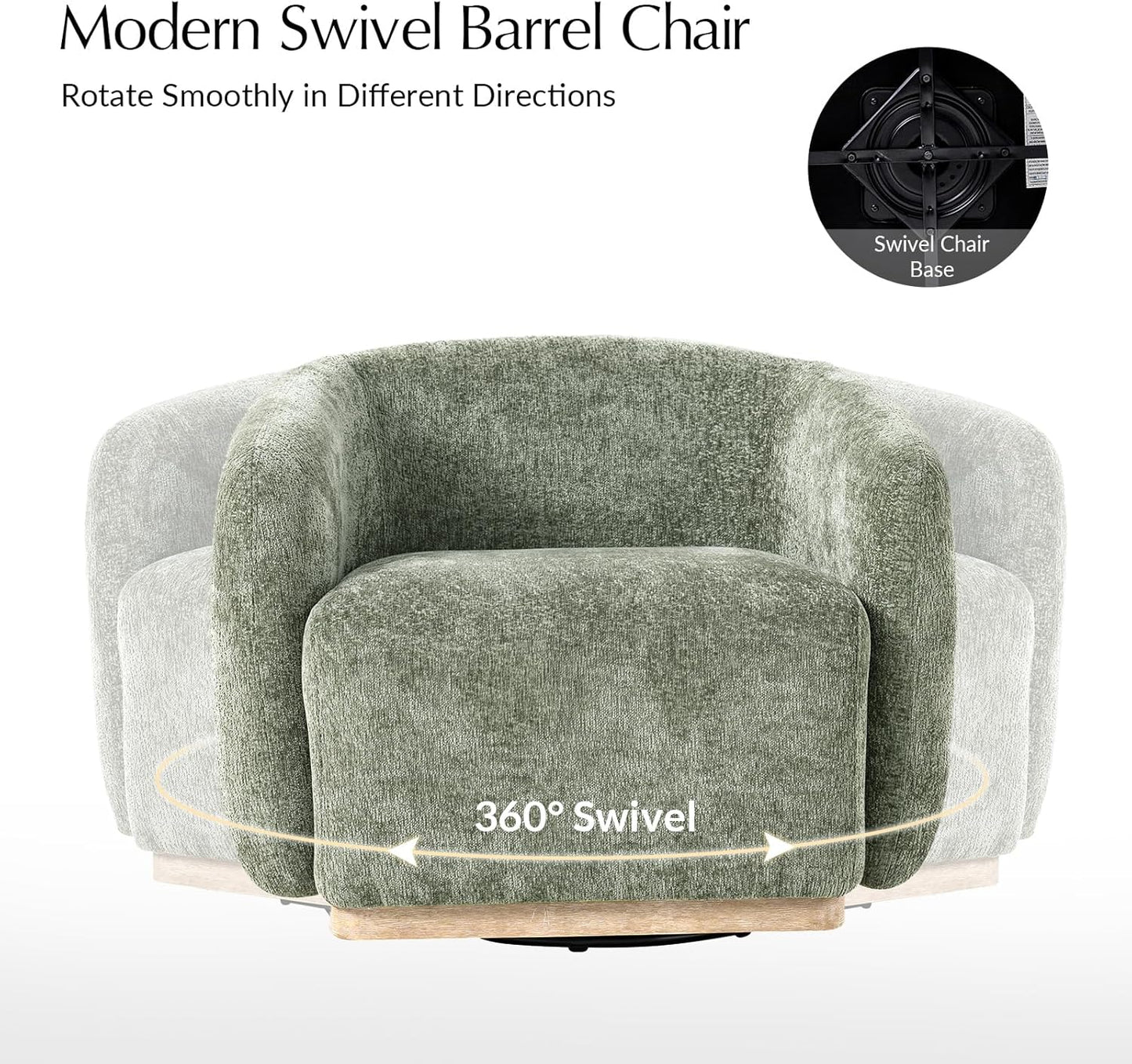 Modern Chenille Accent Chair with Ottoman, Upholstered Lounge Chair and Footrest Set for Living Room, Bedroom, Reading Nook and Home Office