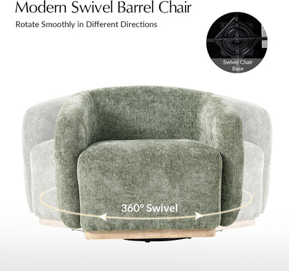 Modern Chenille Accent Chair with Ottoman, Upholstered Lounge Chair and Footrest Set for Living Room, Bedroom, Reading Nook and Home Office