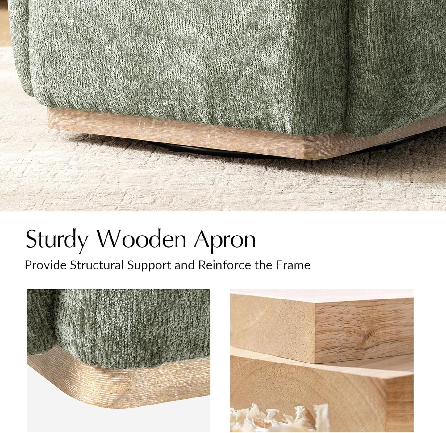 Modern Chenille Accent Chair with Ottoman, Upholstered Lounge Chair and Footrest Set for Living Room, Bedroom, Reading Nook and Home Office