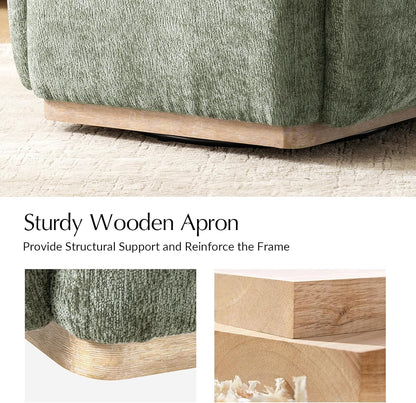 Modern Chenille Accent Chair with Ottoman, Upholstered Lounge Chair and Footrest Set for Living Room, Bedroom, Reading Nook and Home Office