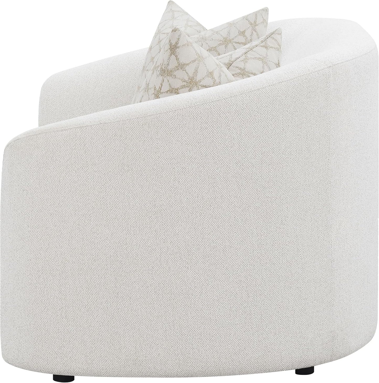 Luxury Bouclé Loveseat Sofa with Curved Arms and Accent Pillows, Modern Upholstered Two-Seat Couch for Living Room, Apartment and Lounge