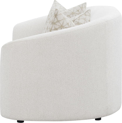 Luxury Bouclé Loveseat Sofa with Curved Arms and Accent Pillows, Modern Upholstered Two-Seat Couch for Living Room, Apartment and Lounge